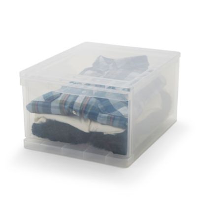 Tour en plastique 1 tiroir Kontor transparent H. 21,5 x L. 39 x P. 32 cm