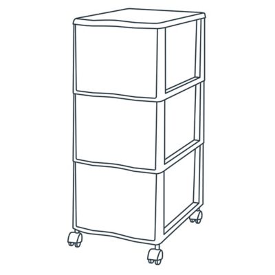 Tour en plastique 3 tiroirs Kontor gris H. 63,5 x L. 36,5 x 26 cm