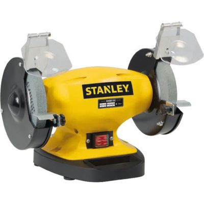 Touret a meuler STANLEY 330W 150 mm double meule grain 36 60 moteur induction affutage atelier