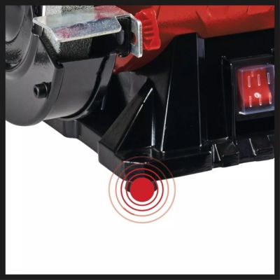Touret à meuler Einhell TC-BG 150 B, 350 W, bâti métal, livré avec meule gr. 36 et disque-brosse.