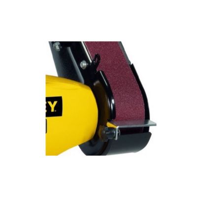 Touret à meuler Ponceuse STANLEY 330W Diam150mm + Bande abrasive 5x69cm Grain 36/60 Meulage Polissage Ponçage