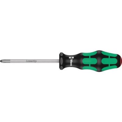 Tournevis cruciforme PH2 Wera 350, lame 100 mm, manche Kraftform multicomposant.