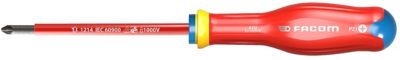 Tournevis Facom AT 5,5x125 VE - Isolé 1000V, Rouge - Lot De 2