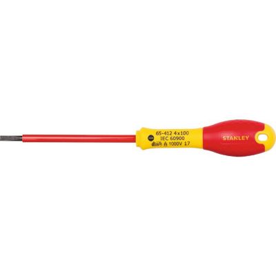 Tournevis à fente électricien - Diamètre 4 mm - Lame 10 cm - Isolé 1000 V - Stanley Fatmax