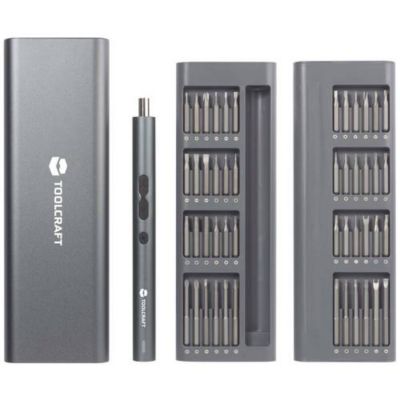 Tournevis électrique TOOLCRAFT TO-9610278 3,7 V 350 mAh lithium, set 62 pièces