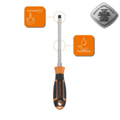 Tournevis plat Magnusson 150 x 8mm noir et orange