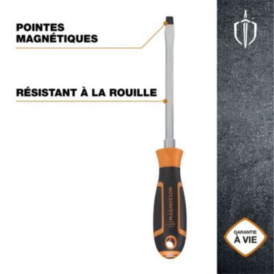 Tournevis plat Magnusson 150 x 8mm noir et orange