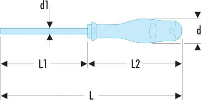 Tournevis Protwist pour vis fente 5,5x125mm longueur 234mm - FACOM - AT5.5X125