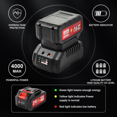 Tournevis sans fil 21V, batterie 4.0Ah, 90 Nm, réglage de couple 20+3, mandrin 13mm