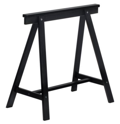 Tréteau décoratif noir en pin massif (72x70x41 cm)