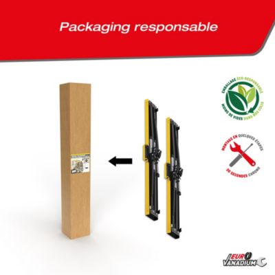 Tréteaux réglables télescopiques en métal - Hauteur ajustable de 64 à 91 cm Charge 150 kg - EURO VANADIUM