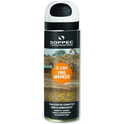 Traceur de chantier PROMARKER blanc non fluorescent 500 ml - SOPPEC - 141500O