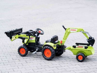 Tractopelle enfant Claas Arion 410 avec remorque + excavatrice 2 à 5 ans - Falk