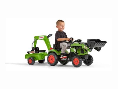 Tractopelle enfant Claas Arion 410 avec remorque + excavatrice 2 à 5 ans - Falk