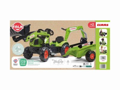 Tractopelle enfant Claas Arion 410 avec remorque + excavatrice 2 à 5 ans - Falk