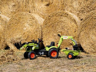 Tractopelle enfant Claas Arion 410 avec remorque + excavatrice 2 à 5 ans - Falk