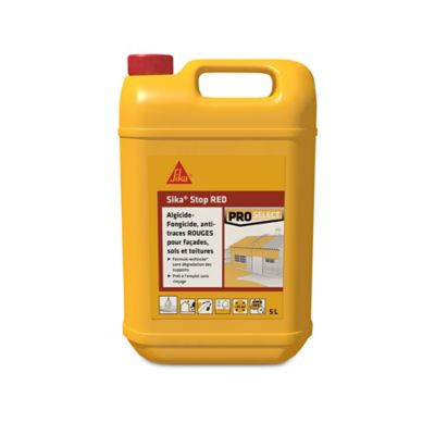 Traitement algicide et fongicide anti-traces rouges Sika Stop Rouge 5 L