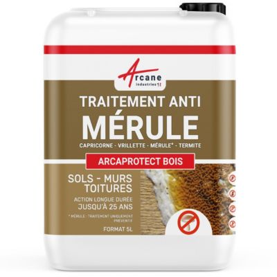 Traitement "anti mérule" : Traitement des bois, murs, caves, charpente  - 5 L - ARCANE INDUSTRIES