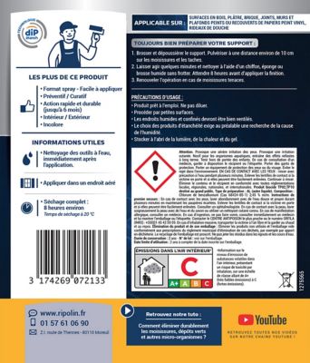 Traitement anti-moisissures intérieur extérieur Ripolin 0,5L