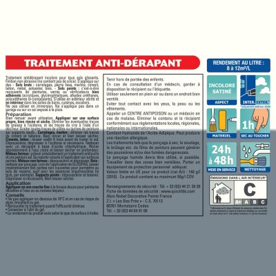 Traitement antidérapant sol extérieur incolore satin pour sols humides Julien 0.5 L