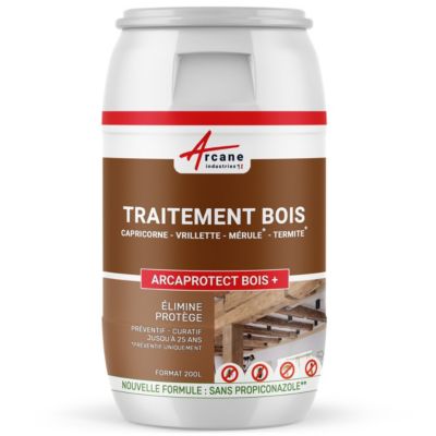 Traitement bois insectes champignons sur poutres, charpentes, parquets - ARCAPROTECT BOIS  - 200 L - ARCANE INDUSTRIES