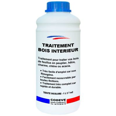 Traitement Bois Interieur - 1 L   - Codeve Bois - Pour La Protection De Votre Bois Feuillu En Frêne, Chêne Ou Acacia.
