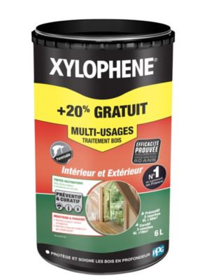Traitement bois multi-usages intérieur et extérieur Xylophène 5L +20% gratuit