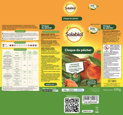 Solu'Bordelaise - Cloque Du Pêcher - 1 Kg Bouillie Bordelaise Non Colorée - Sulfate De Cuivre 200 G Kg Doseur Inclus