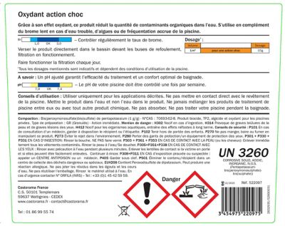 Traitement complémentaire pour piscine Oxydant choc action 5 kg Diall