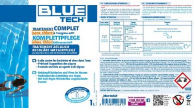 Traitement complet sans chlore à l'oxygène actif Blue Tech 1L
