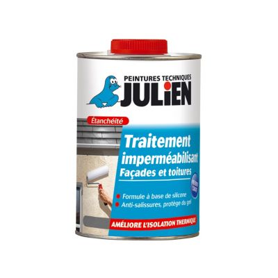 Traitement Imperméabilisant Façades Et Toitures Julien Anti-Humidité et Étanchéité Mat Blanc cassé 5L
