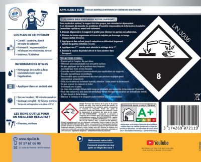 Traitement murs humides et salpêtre intérieur extérieur incolore Ripolin 0,75L