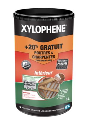 Traitement Poutres & Charpentes Xylophene 5L +20% gratuit