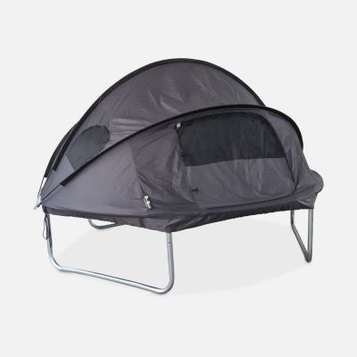 Trampoline 250cm bleu avec pack d'accessoires + Tente de camping avec sac de transport