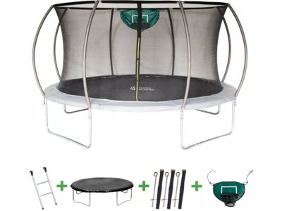 Trampoline avec filet intérieur "jumper"  Diametre 4,25 m  Gris
