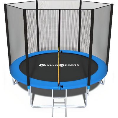 Trampoline - bleu - 312 cm - avec filet et échelle - jusqu'à 120 kg