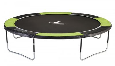 Trampoline de jardin 365 cm + filet de sécurité + échelle JUMPI Vert/Noir 360