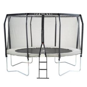 Trampoline de jardin rond 366cm avec filet de sécurité + échelle - Fabrication européenne - Famili 360