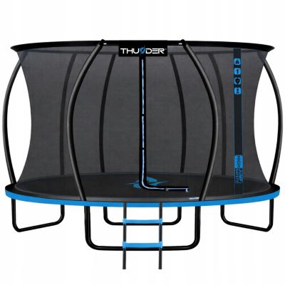 Trampoline de jardin THUNDER 12 ft 366 cm avec filet et échelle grande et sûre 1 pièce.