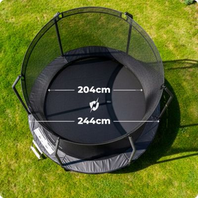 Trampoline de jardin THUNDER 8ft 244 cm pour enfants avec filet de sécurité intérieur et échelle 1 pièce.