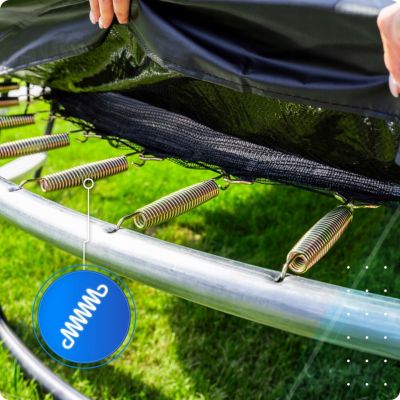 Trampoline de jardin THUNDER 8ft 244 cm pour enfants avec filet de sécurité intérieur et échelle 1 pièce.