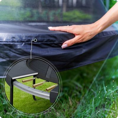 Trampoline de jardin THUNDER 8ft 244 cm pour enfants avec filet de sécurité intérieur et échelle 1 pièce.