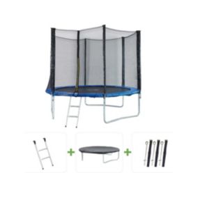 Trampoline "Joycy"  Diametre 3,05 m  Avec Filet + échelle + couverture + kit d'ancrage