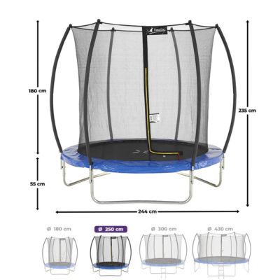 Trampoline rond  250cm avec filet de sécurité intérieur  FPR 250