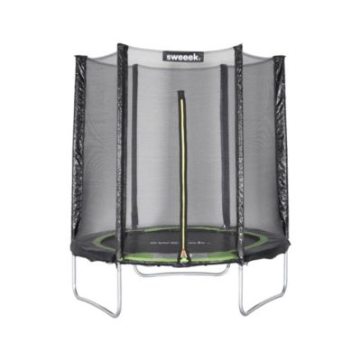 Trampoline rond D. 180cm vert avec son filet de protection - Cassiopée - Trampoline de jardin 2m, Qualité PRO. , Normes EU.