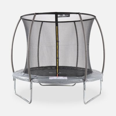 Trampoline rond D. 250cm gris avec filet de protection intérieur - Pluton Inner   Nouveau modèle - trampoline de jardin 2.50 m 250