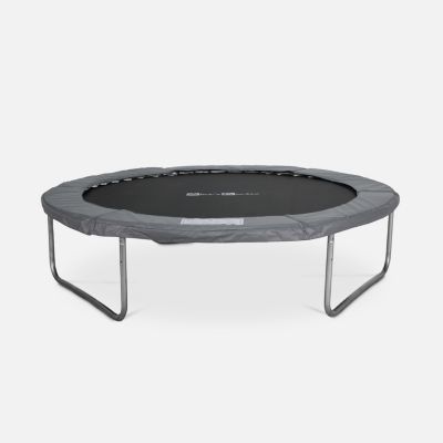 Trampoline rond D. 250cm gris avec son filet de protection - Pluton - Trampoline de jardin 2.5m, Qualité PRO. , Normes EU.