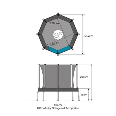 Trampoline TP Toys Infinity noir et bleu ø3,05 m