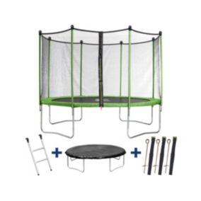 Trampoline "Yoopi 2"  Diametre 4.25 m  Avec filet + échelle + couverture + kit d'ancrage