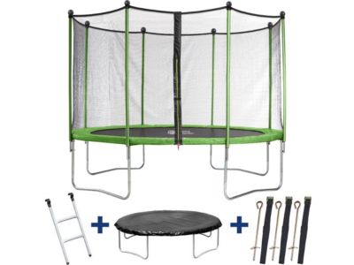 Trampoline Yoopi 2 LUXE  Diametre 3.65 m  Avec filet + échelle + couverture + kit d'ancrage